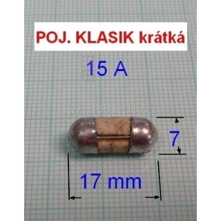 Pojistka krátká 15A keramika