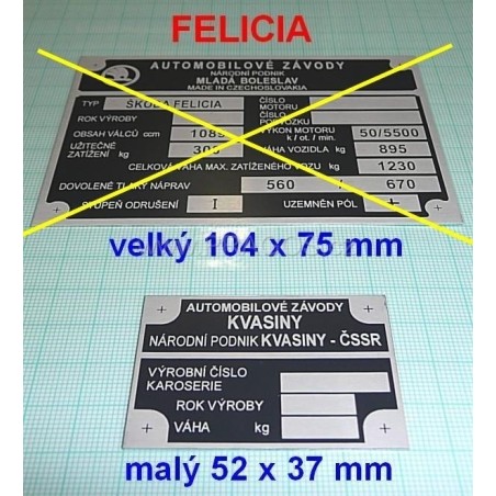 ŠTÍTEK, FELICIA, malý ČSSR